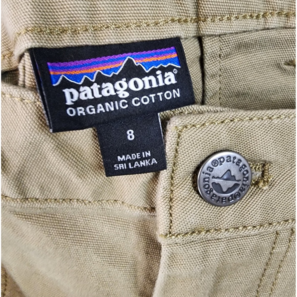 Patagonia Wide Leg Cord Pants Women Size 8 Khaki Utility Organic Cotton - Picture 3 of 13